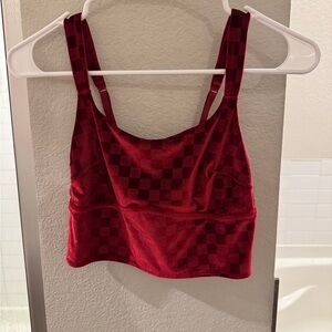 Red Checkered Velvet Bralette